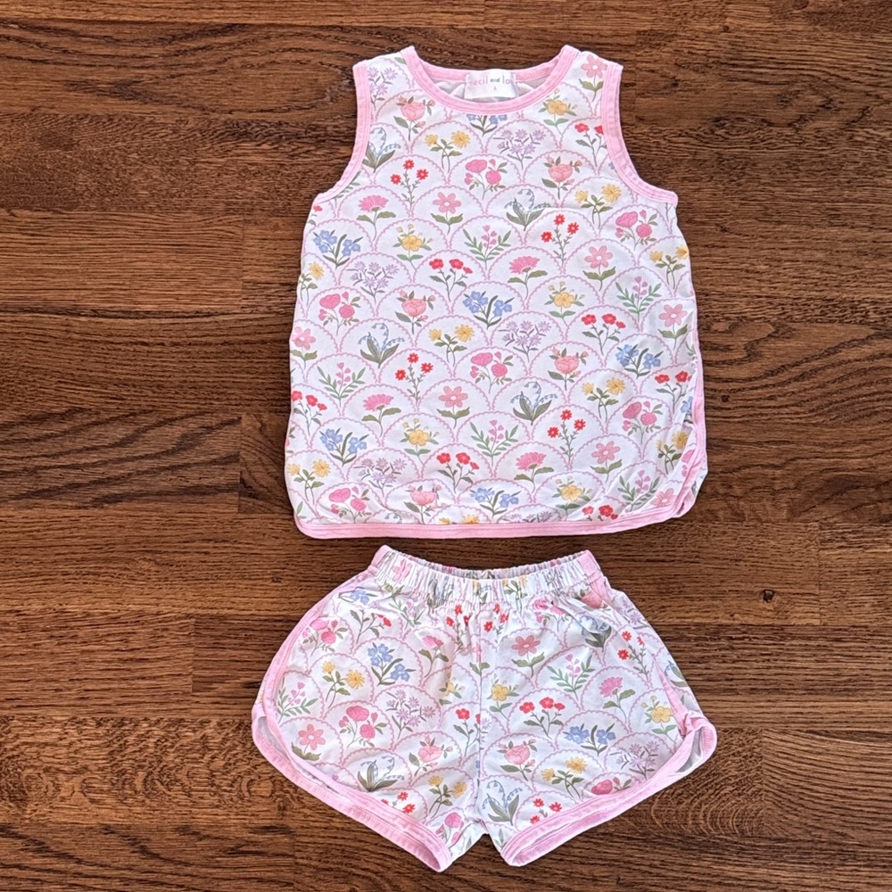 Cecil And Lou Pink Floral Knit Play Set